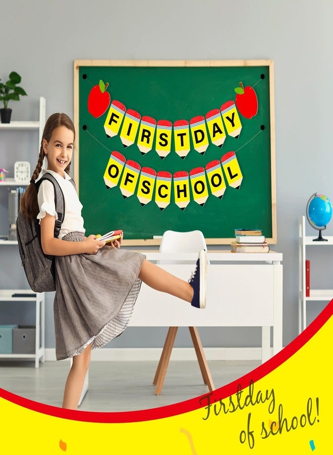 Mindsoft لافتة أقلام رصاص من Mindsoft لأول يوم دراسي، مزينة بزينة إكليل المدرسة، وأقلام تلوين، وأقلام رصاص، ولافتات من اللباد لتزيين الفصول الدراسية، ولوازم الحفلات. - Image 4